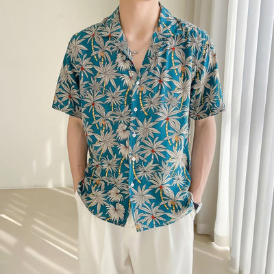 Camisa para hombre viscosa con estampado tropical estilo holgado - Julián