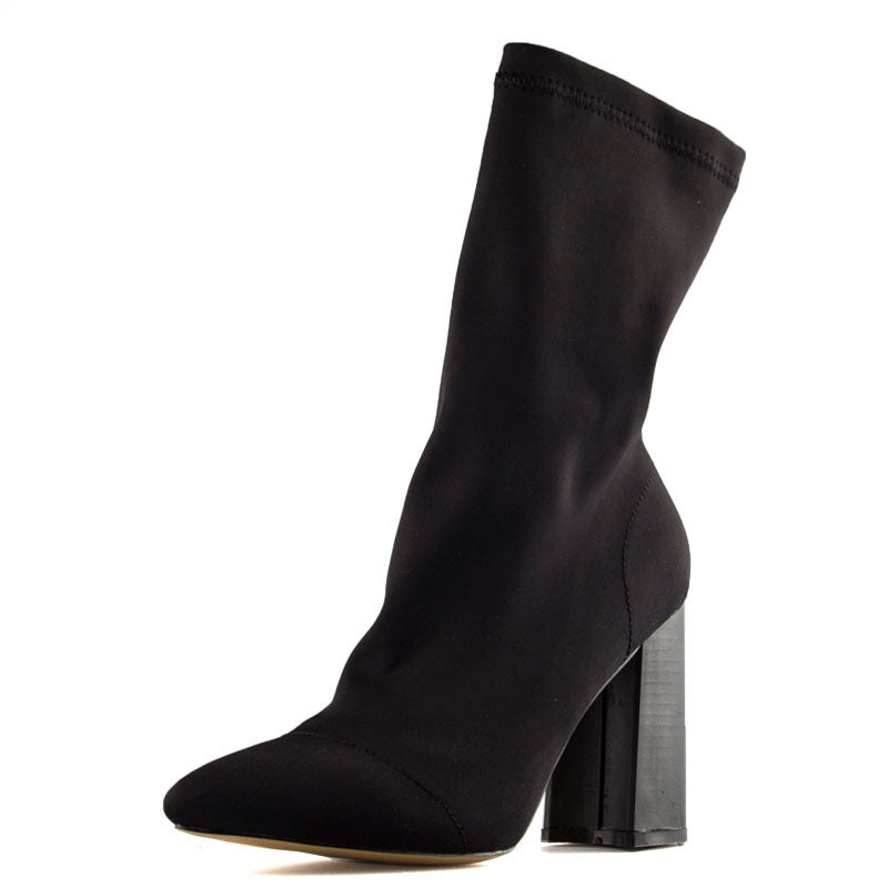 Soauzha - Botas de tacón grueso de lana