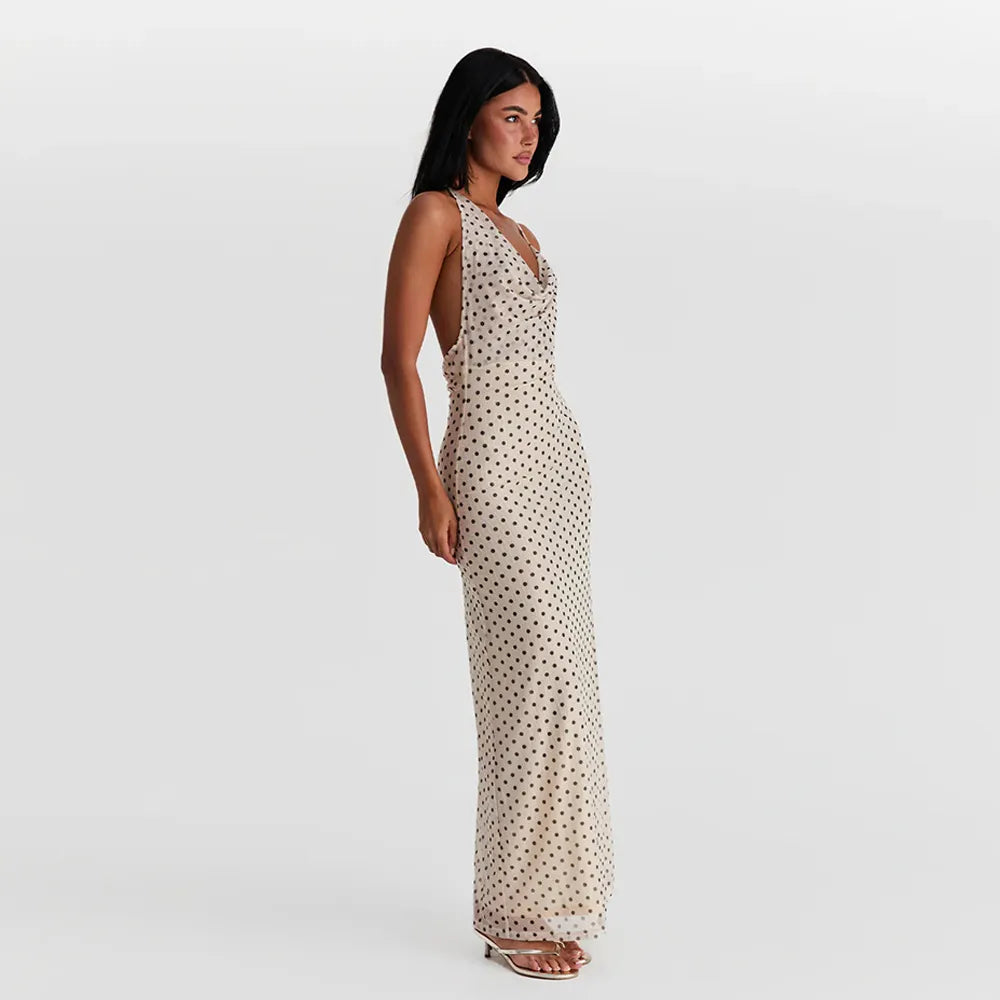 Ivy - Vestido largo estampado con tirantes espagueti