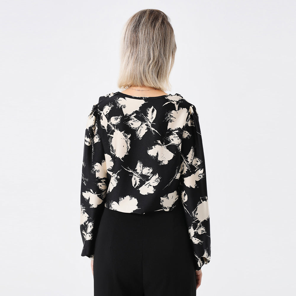 Zuly - Elegante blusa estampada de señora