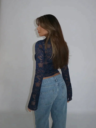 Carina - Blusa de encaje de moda moderna