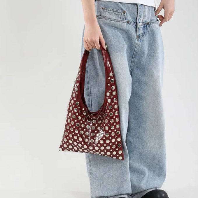 Bolso de hombro con detalles metálicos - Mariela