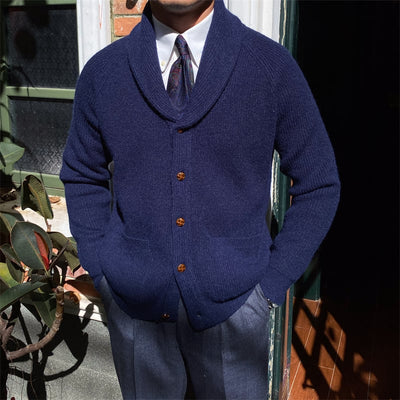 Cardigan elegante de punto para hombre con solapa clasica - Davide