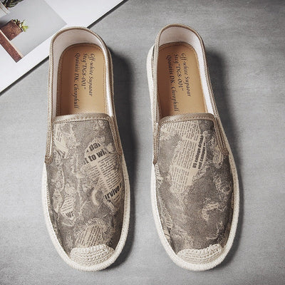 Zapatos planos hombre sin cordones diseño periódico - Arlen