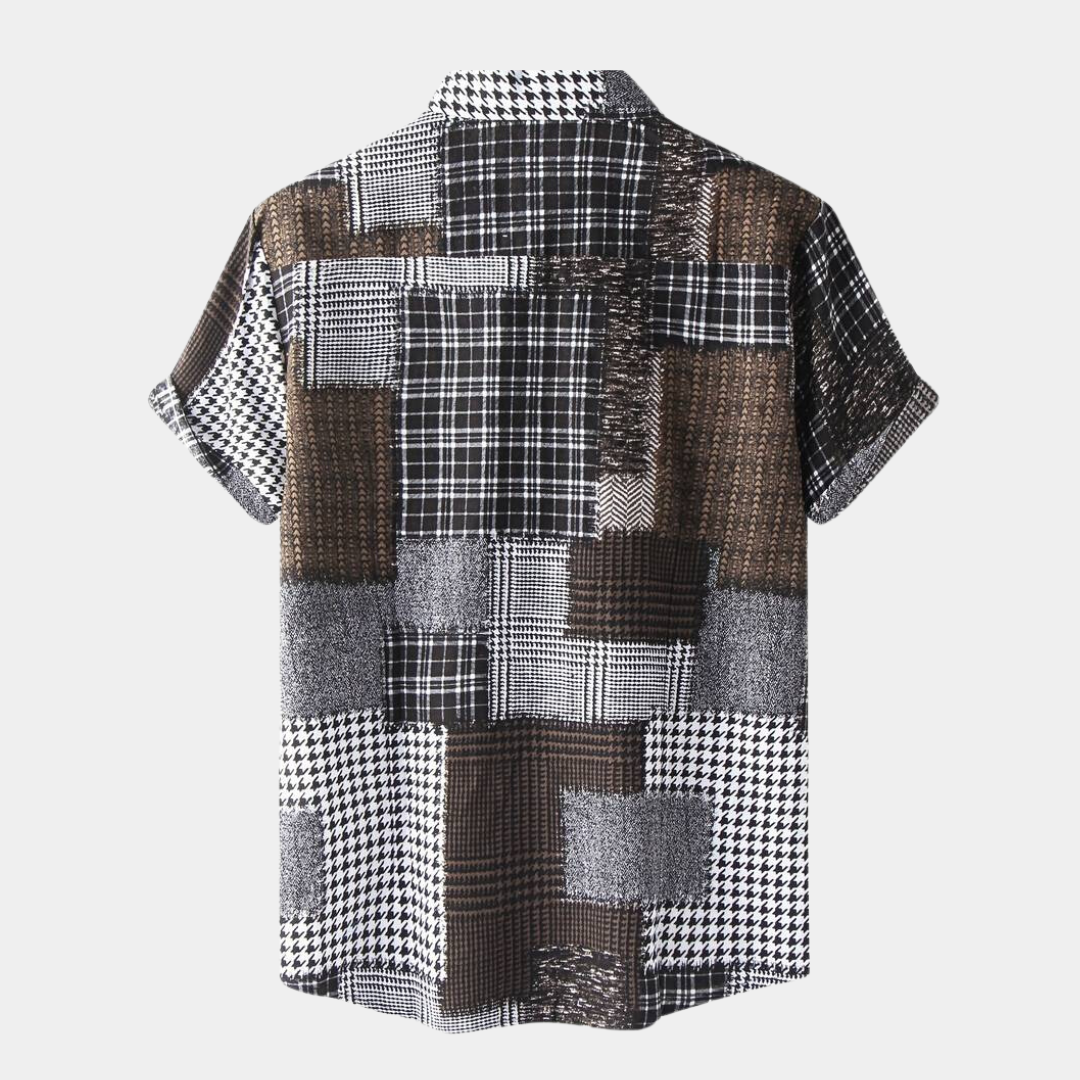 Lionel - Camisa de lino a cuadros para hombre