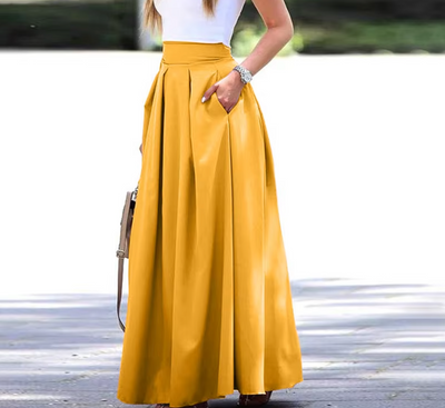Maxifalda de mujer con pliegues - suelta y cómoda