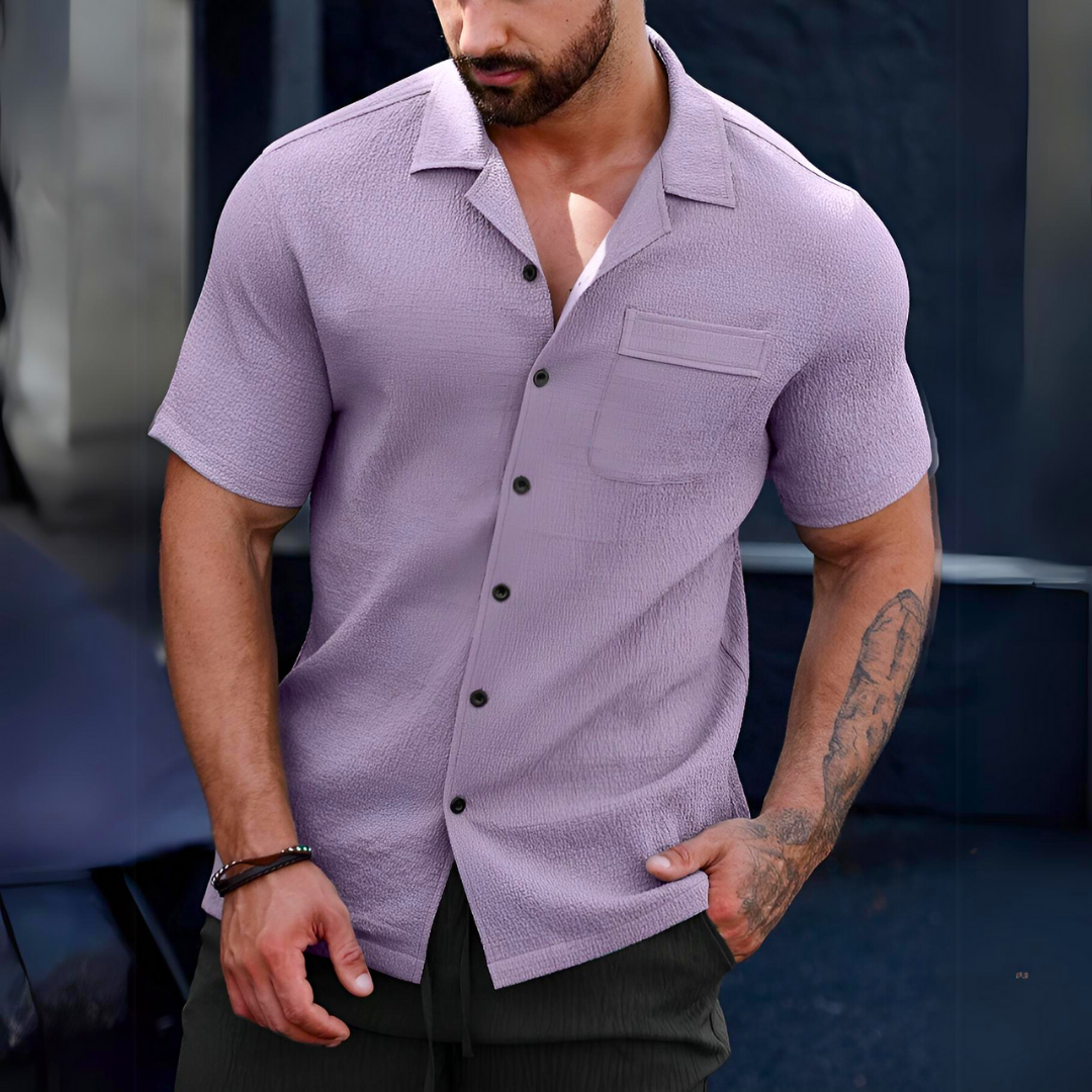 Arman - Blusa informal de hombre con cierre de botones