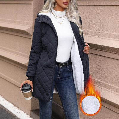 Abrigo para mujer acolchado ligero con capucha - Seriane