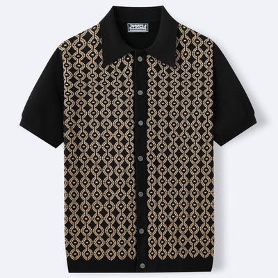 Camisa polo hombre tejido jacquard diseño geométrico - Esteban