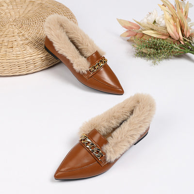 Mocasines para mujer de punta fina con forro - Ameline