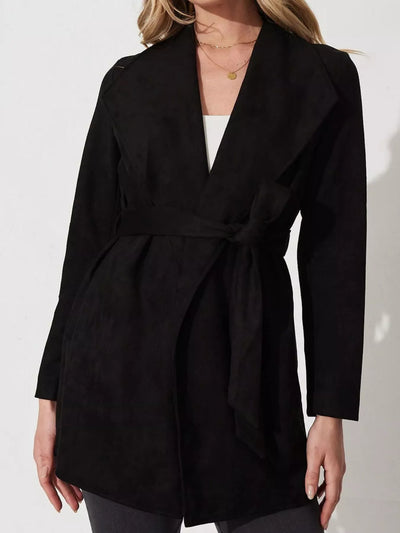 Chaqueta de ante suave con cuello amplio - Celinne