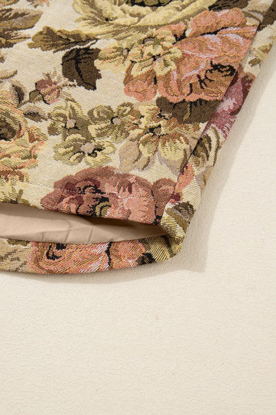 Chaqueta floral combinada de punto para mujer - Olyane