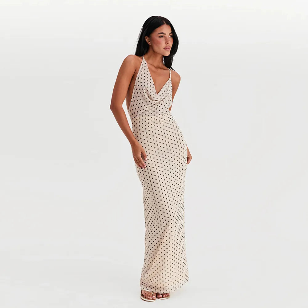 Ivy - Vestido largo estampado con tirantes espagueti