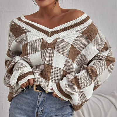 Jersey de punto para mujer con cuello en V - Clara