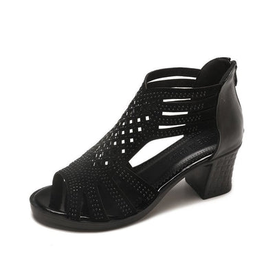 Sandalias mujer tacón medio diseño romano - Elvira