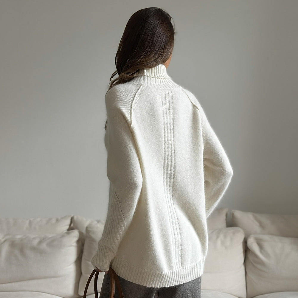 Sueter de punto para mujer de cuello alto - Amara