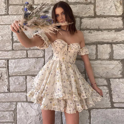 Nancy - Vestido corto con flores
