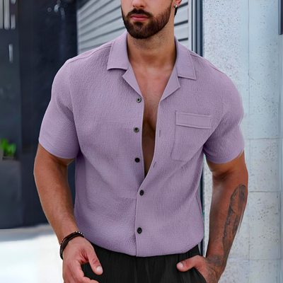 Arman - Blusa informal de hombre con cierre de botones