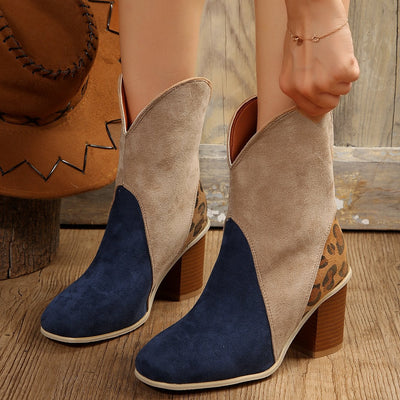 Botines para mujer de ante con tacón cuadrado - Norine