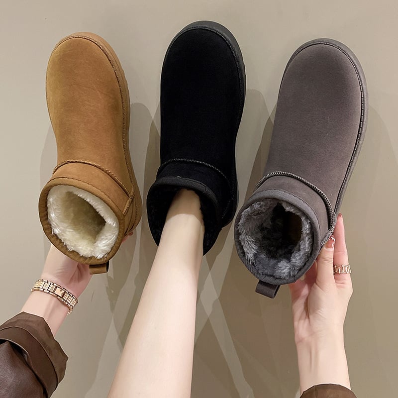 Botines de invierno para mujer en ante con forro suave - Mia