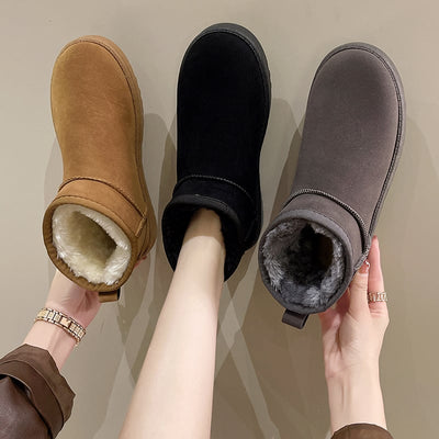 Botines de invierno para mujer en ante con forro suave - Mia