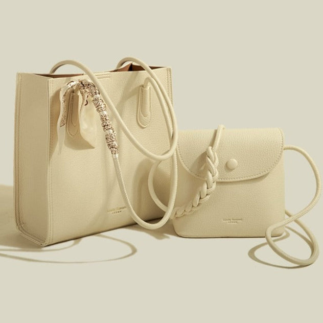 Bolso shopper para mujer polipiel texturizada con bolso cruzado incluido - Renata