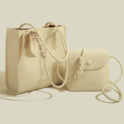 Bolso shopper para mujer polipiel texturizada con bolso cruzado incluido - Renata