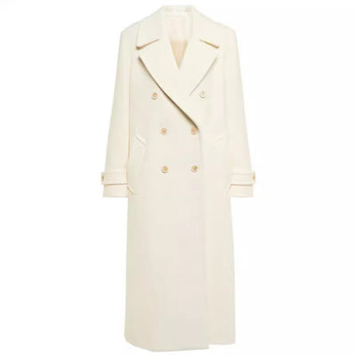 Abrigo largo para mujer cruzado de lana - Éline