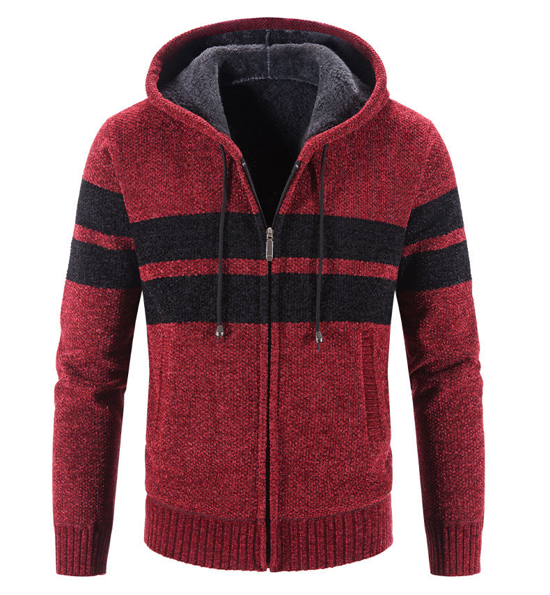 Chaqueta de punto para hombre con capucha y forro termico - Tobias