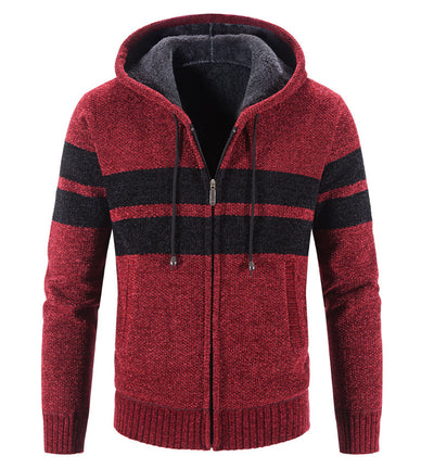 Chaqueta de punto para hombre con capucha y forro termico - Tobias