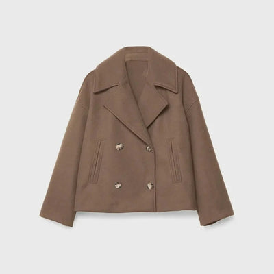 Chaqueta corta de lana con doble botonadura para mujer - Heidi