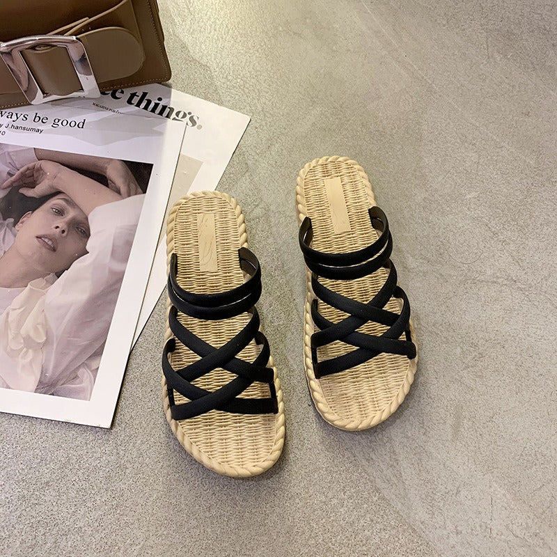 Sandalias planas mujer tiras cruzadas estilo romano - Soléa