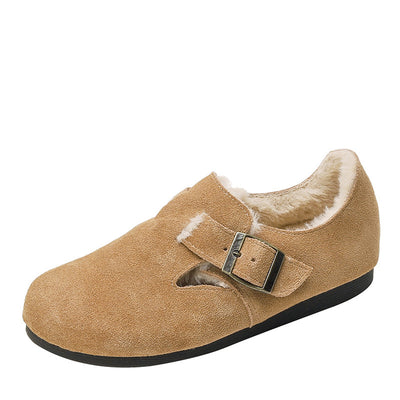 Zapatos tipo zueco con forro interior de felpa para mujer - Yadhi