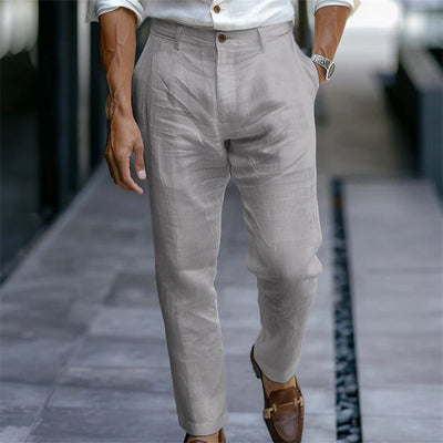 Pantalón hombre lino recto estilo casual elegante - Adriano