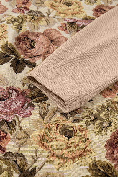 Chaqueta floral combinada de punto para mujer - Olyane