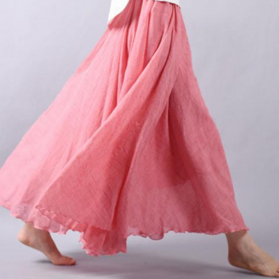 Falda plisada suelta de mujer de estilo boho - cómoda y desenfadada