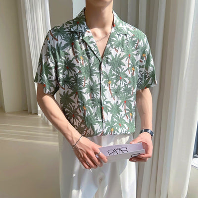 Camisa para hombre viscosa con estampado tropical estilo holgado - Julián