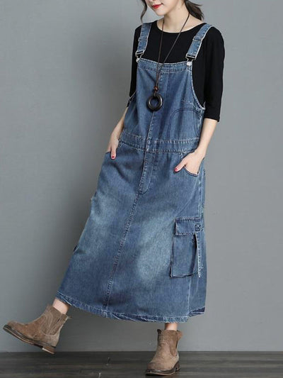 Vestido peto vaquero holgado - Vici