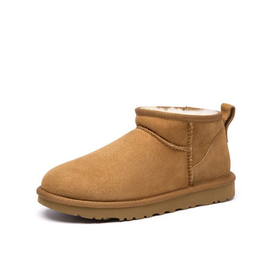 Botines de invierno para mujer en ante con forro de lana - Emilia