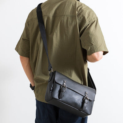 Bolso bandolera para hombre cuero sintético hebillas vintage - Mateo