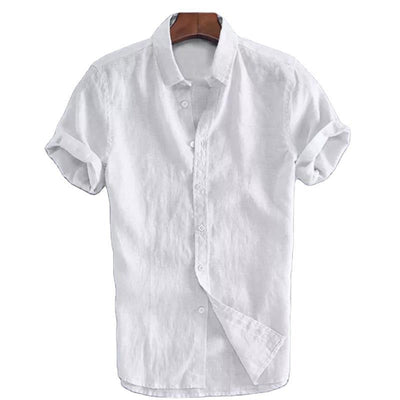 Camisa hombre lino manga corta estilo casual - Iván