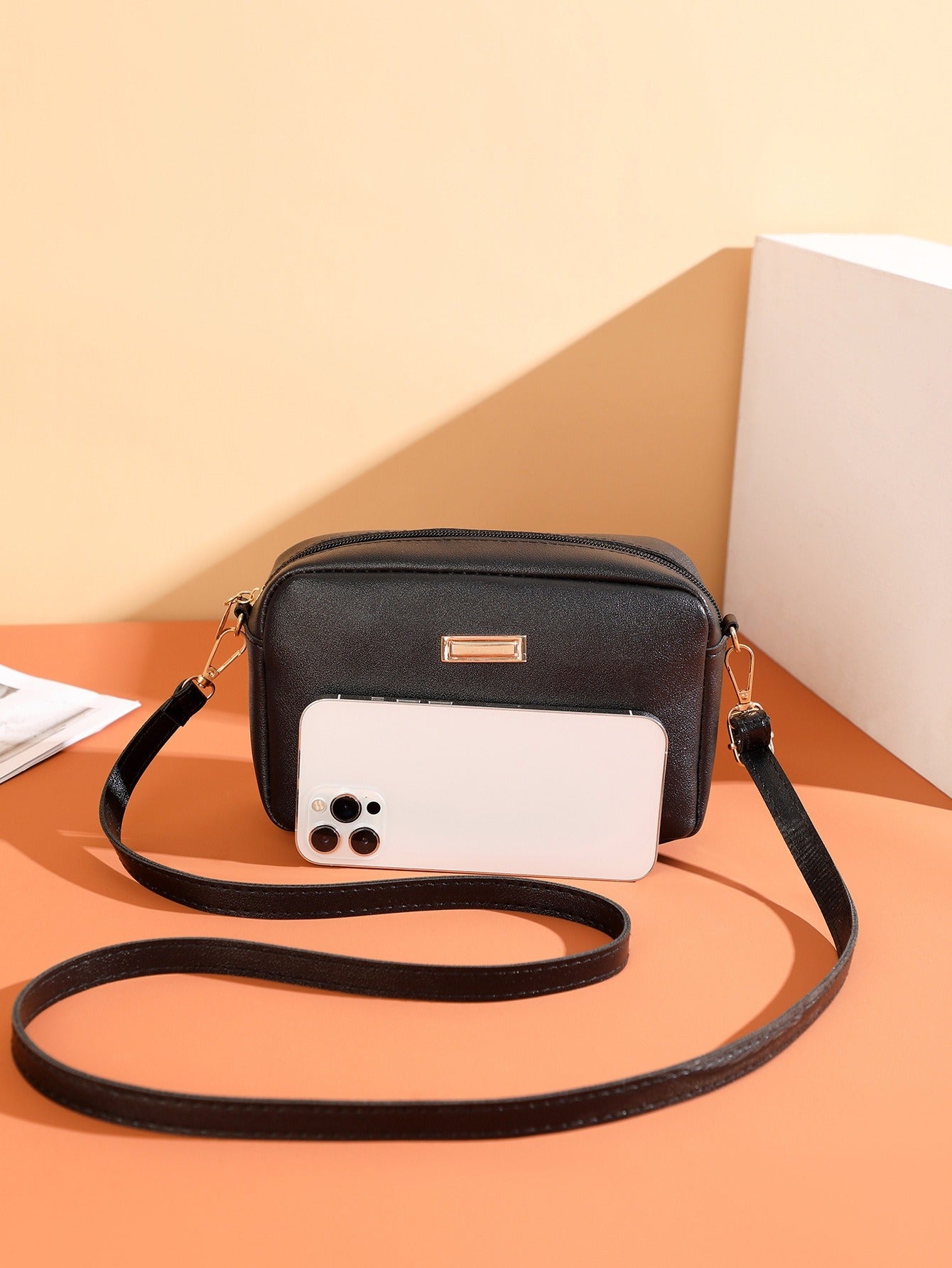 Bolso bandolera mujer piel sintética diseño minimalista - Clara