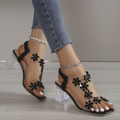 Sandy - Sandalias con tacón de strass