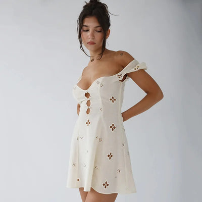 Kimberley - Vestido Midi Cuello Llave Semi Transparente