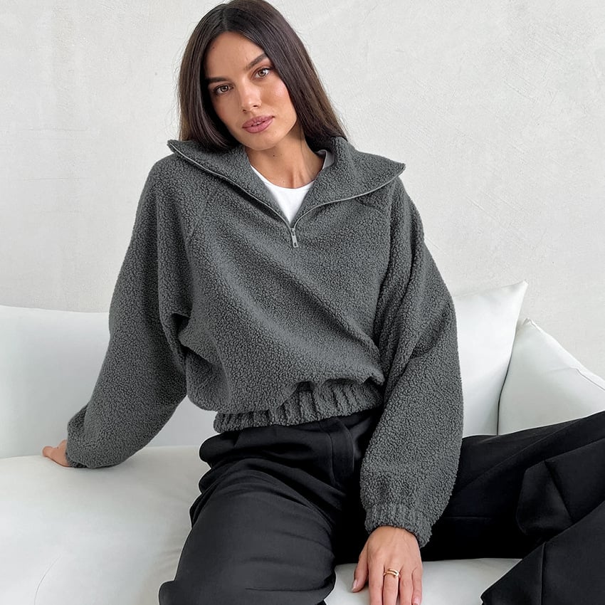 Chaqueta para mujer de textura afelpada - Ervaya