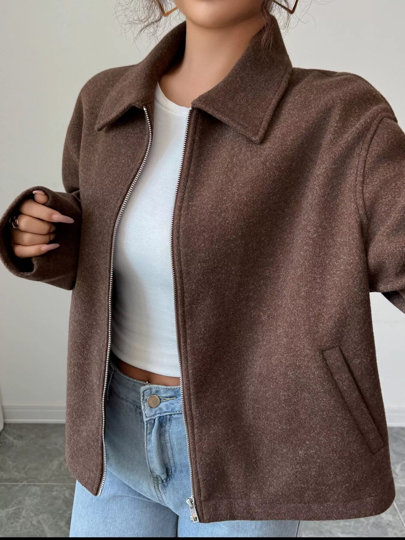 Chaqueta casual para mujer con cremallera - Alena