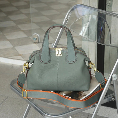 Bolso de mano para mujer de piel sintética con herrajes metálicos estilo estructurado - Marcela