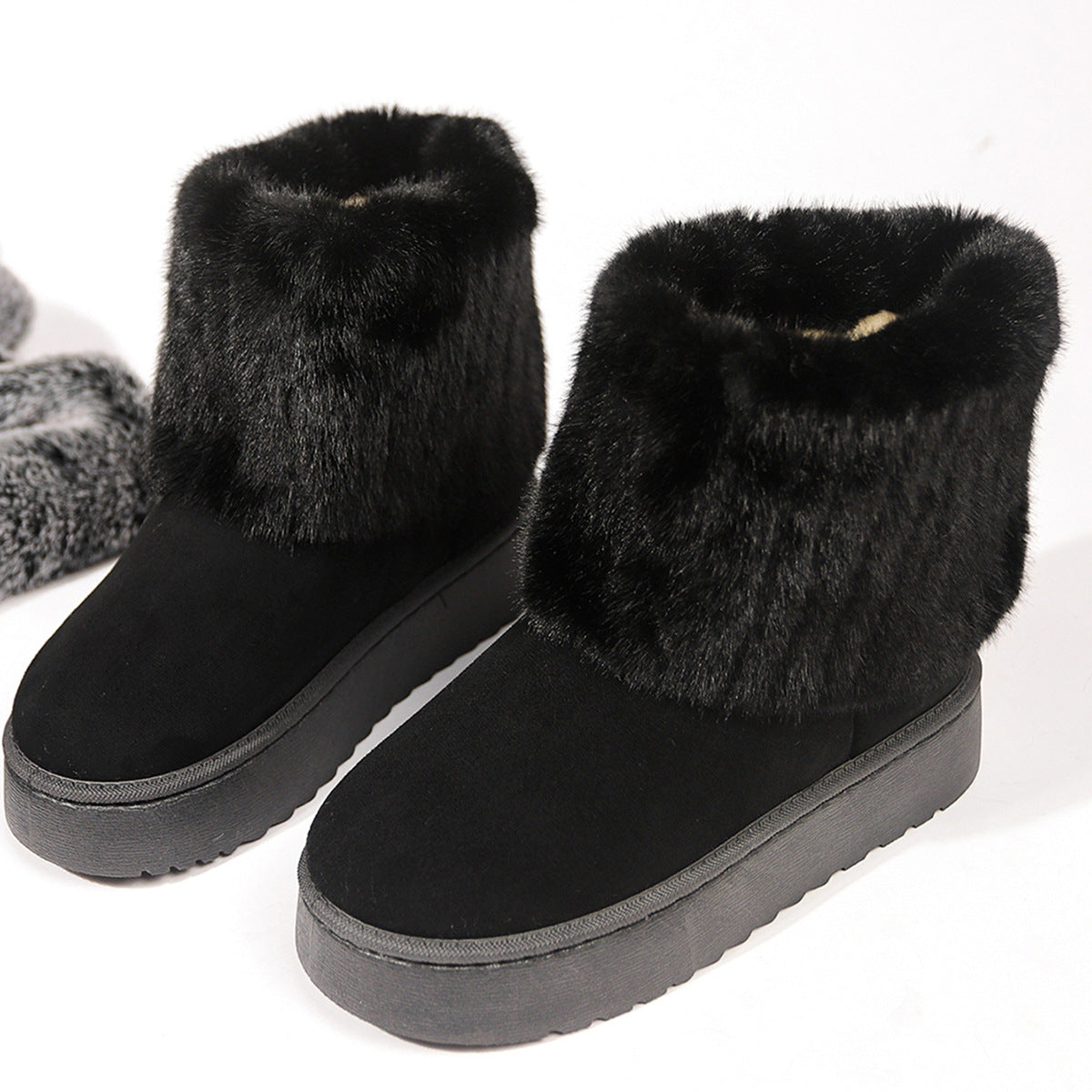 Botines de invierno para mujer con puño de pelo sintetico - Ivanna