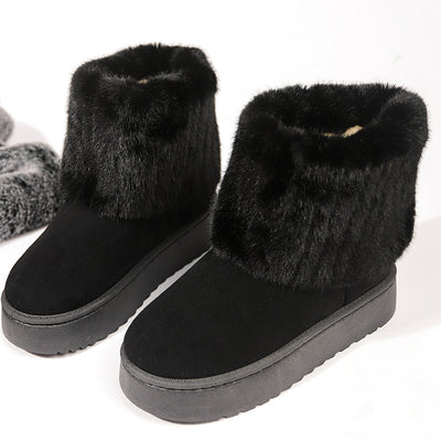Botines de invierno para mujer con puño de pelo sintetico - Ivanna