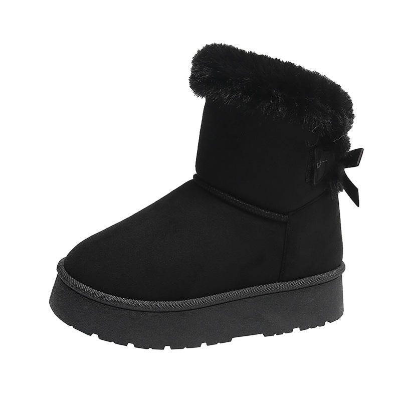 Botines de invierno para mujer con lazo y forro térmico - Bianka
